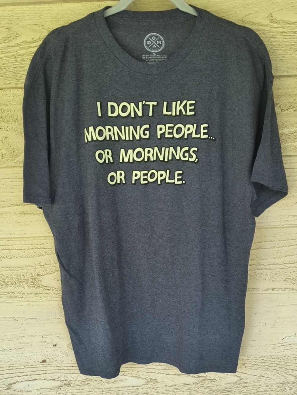 Dark Heather Gray Graphic Tee "I Don't Like Morning People"